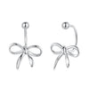 925 Sterling Silver Earrings with White Gold Plating - 1.0*1.3 cm