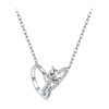 925 Sterling Silver White Gold Plated 40+5cm Necklace with Pavé CZ for Women