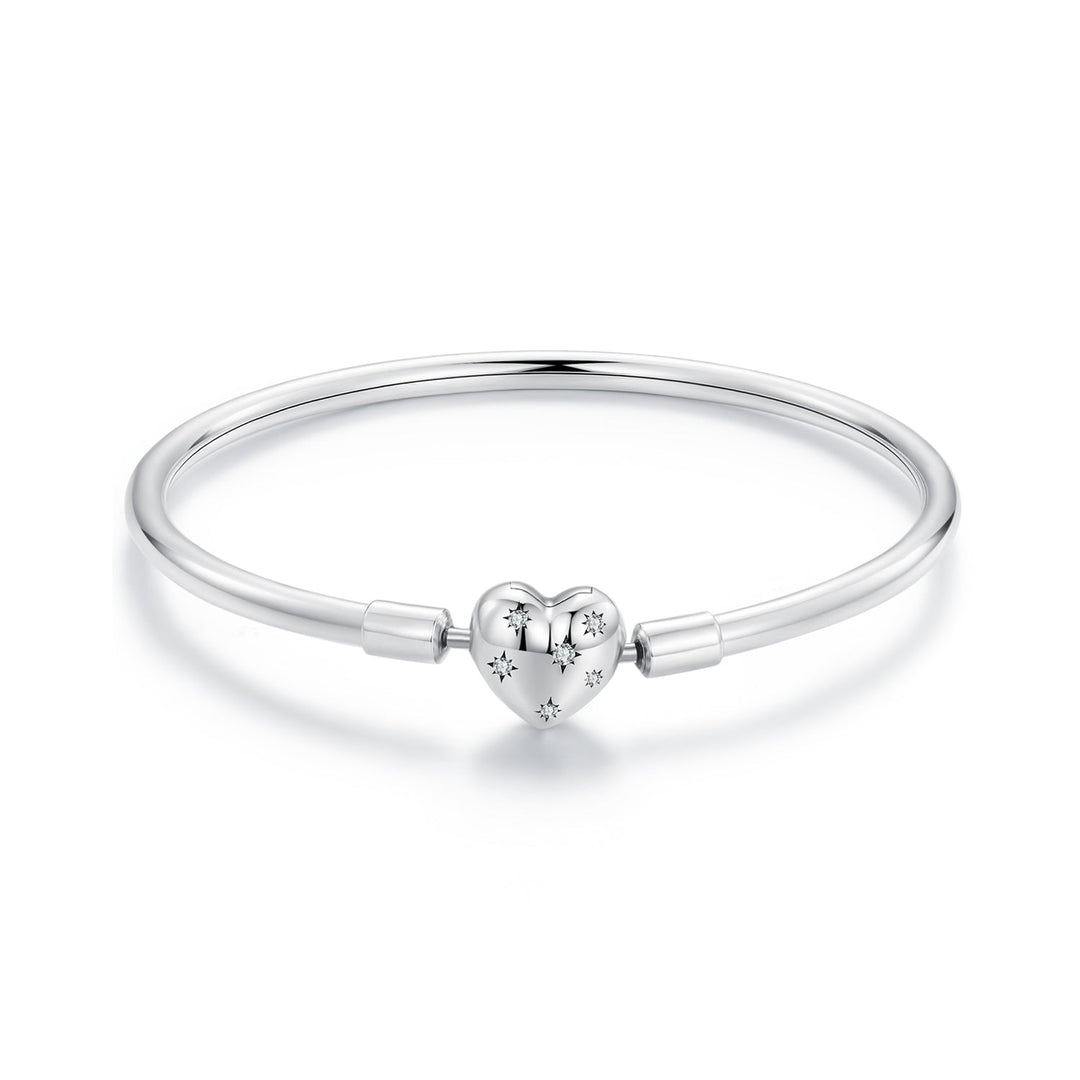 925 Sterling Silver White Gold Plated 17.0cm CZ Bracelet for Women