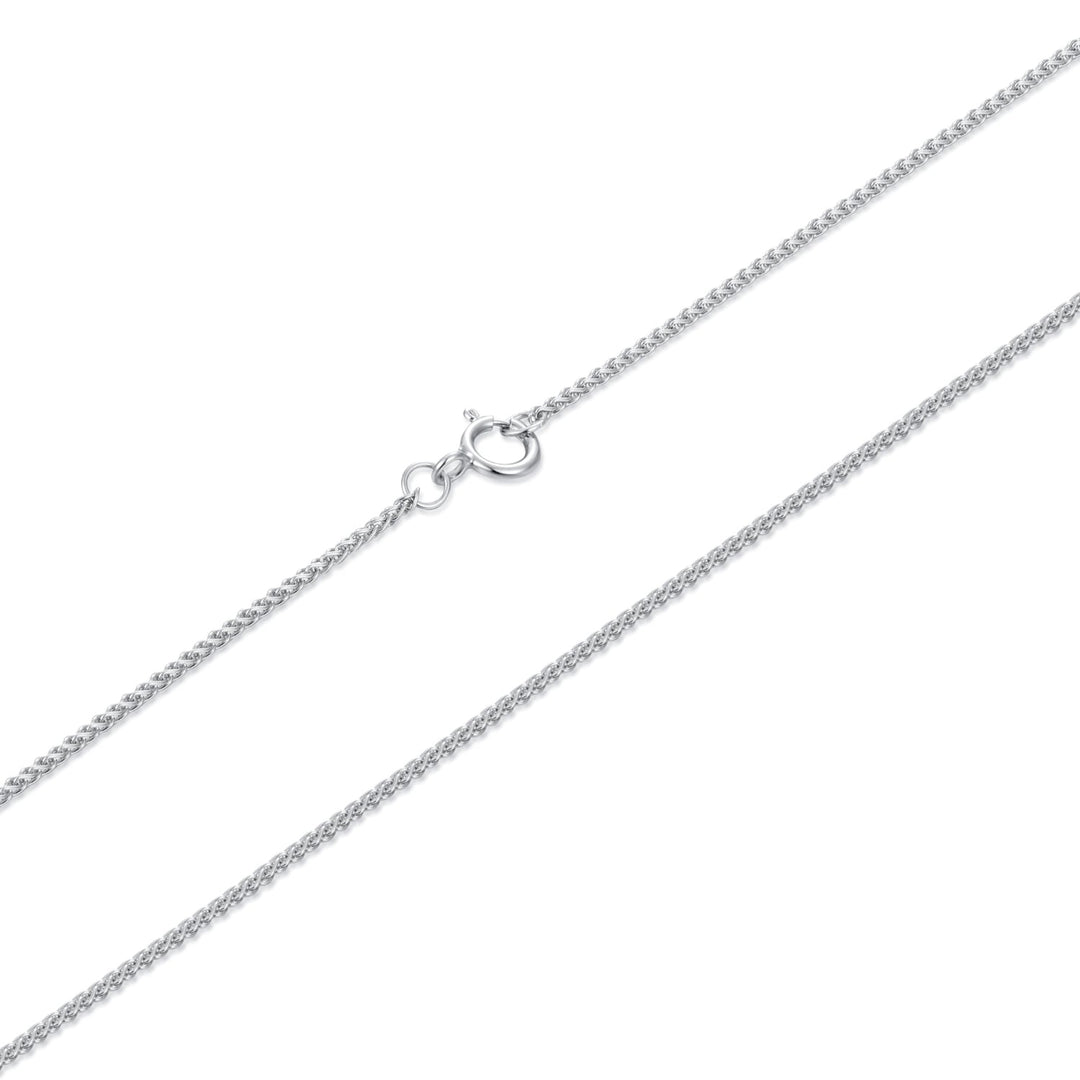925 Sterling Silver + Plated White Gold 40cm Necklace