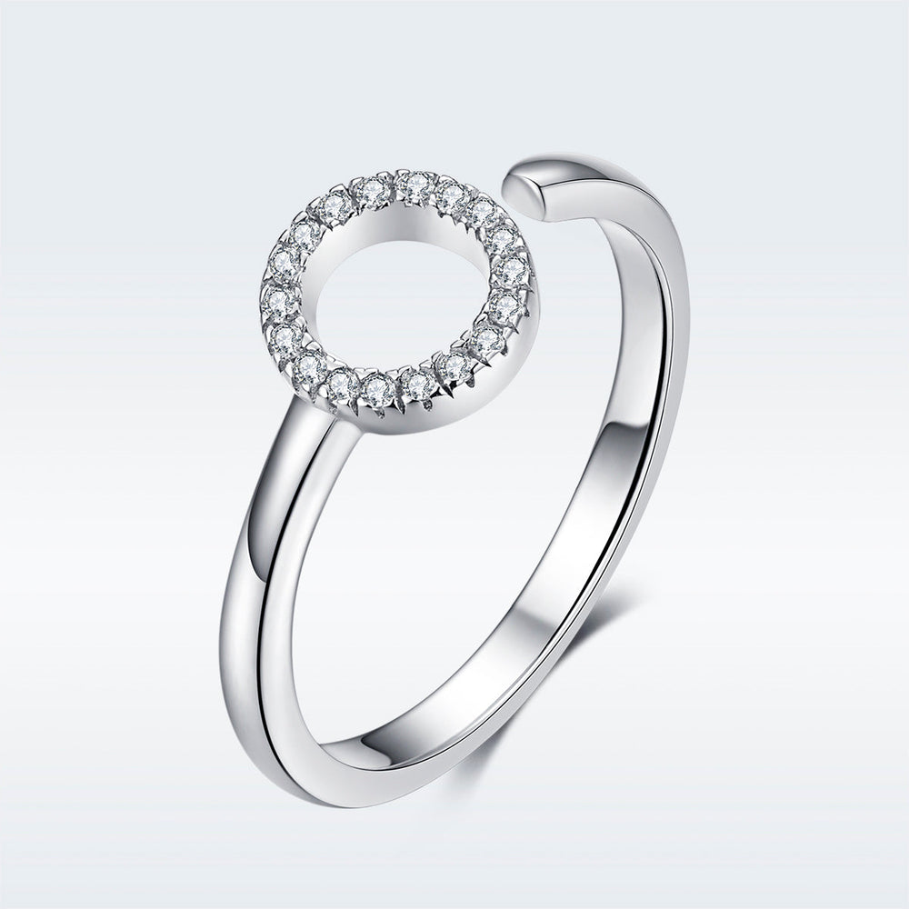 925 Sterling Silver Ring with Pavé Set CZ