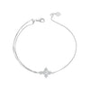 925 Sterling Silver White Gold Plated Bracelet with CZ Pendant 200mm for Women