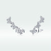 925 Sterling Silver Earrings - 1.4x0.5 cm - Platinum Plated for Women