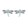 925 Sterling Silver Earrings with Pavé CZ and Transparent Glass