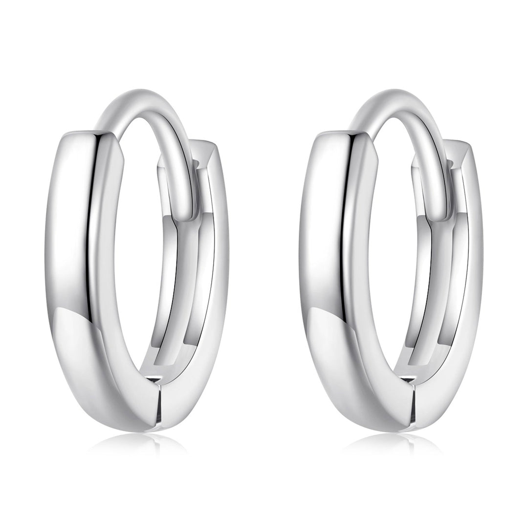 925 Sterling Silver Earrings for Women - Style A, 1.1x0.2cm, Platinum Plated