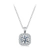925 Sterling Silver Moissanite 1.4x1.0cm White Gold Plated Necklace 40+5cm for Women
