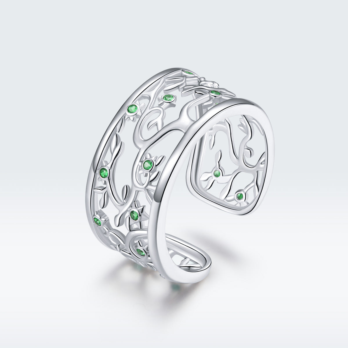 Anillo de plata de ley 925 con pavé de circonitas cúbicas