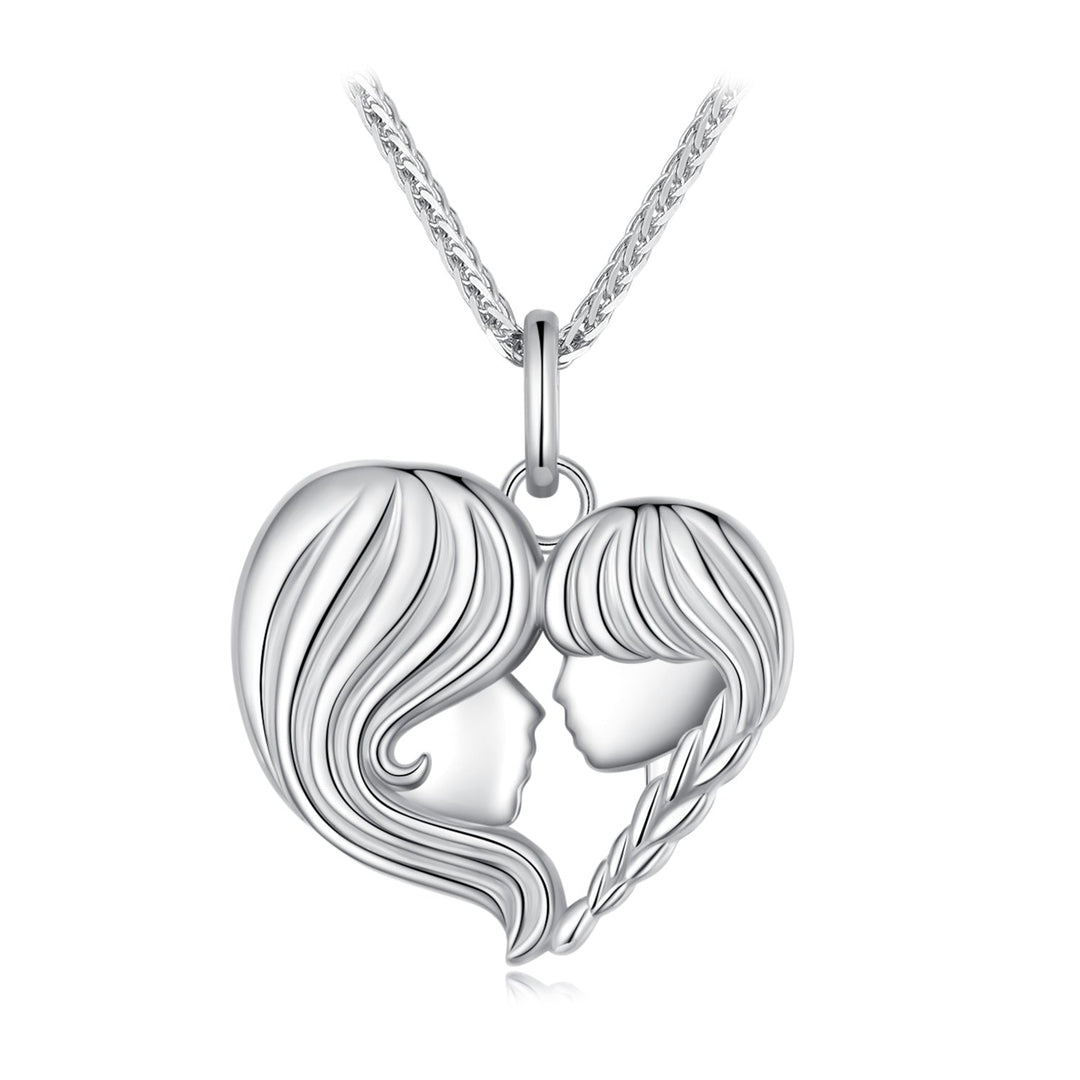 925 Sterling Silver Necklace with Platinum Plating, 400mm Chain Length, Pendant 24x21mm for Women