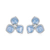 925 Sterling Silver Enamel White Gold Plated CZ Earrings