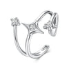 925 Sterling Silver Oxidized CZ Ring with Pavé Setting for Women