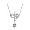925 Sterling Silver Moissanite 0.50 Carat Necklace with CZ Pavé Setting in White Gold, 40+5cm for Women