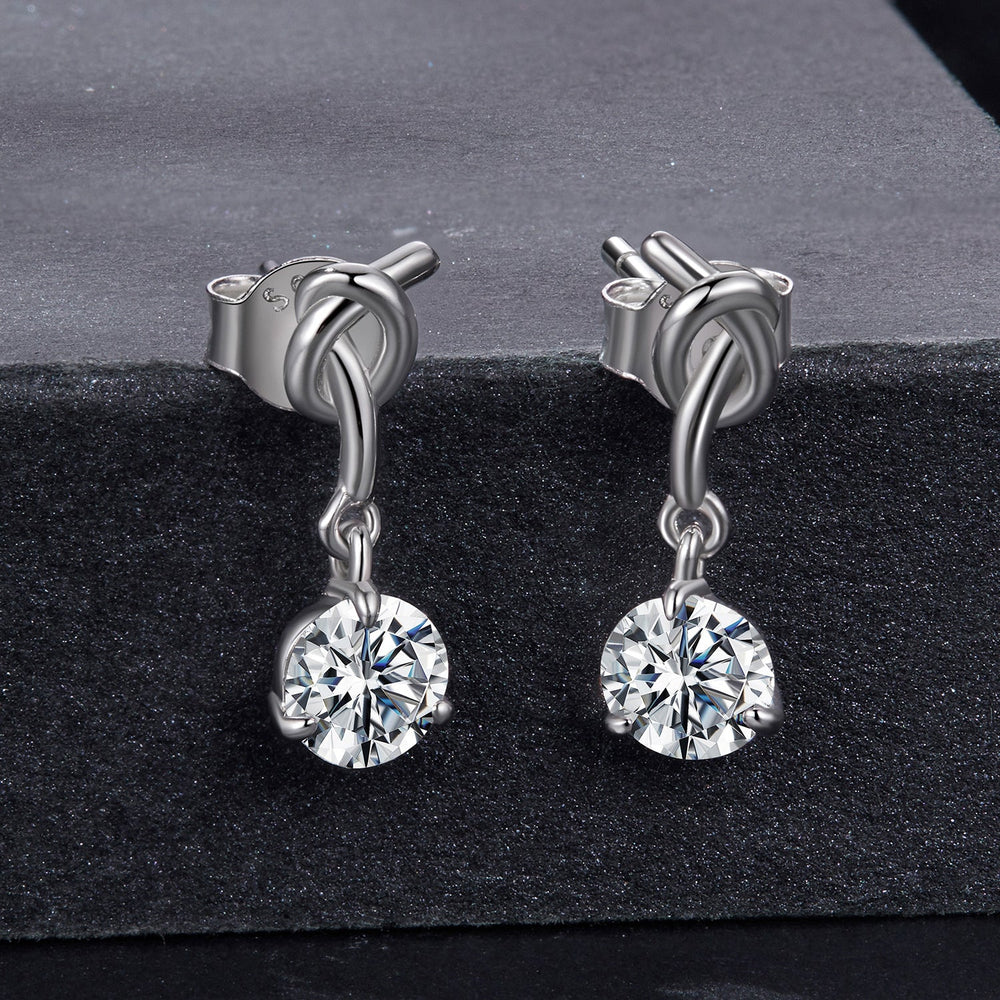 925 Sterling Silver Moissanite 0.50 Carat Earrings for Women
