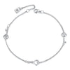 925 Sterling Silver White Gold Plated 21cm Pavé CZ Bracelet for Women