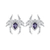 925 Sterling Silver Earrings with Pavé Setting CZ, Size 13*12mm