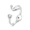 925 Sterling Silver Plated Platinum Ring with Pavé Setting for Men