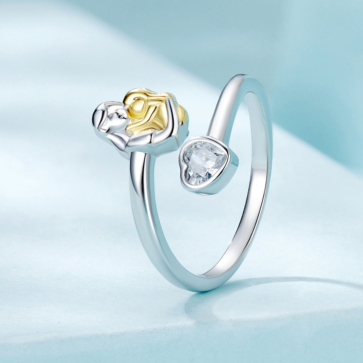 925 Sterling Silver White Gold Plated Ring with CZ - 3mm - image 3 of 7