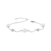 925 Sterling Silver 3mm Moissanite & Shell Pearl Bracelet for Women