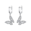 925 Sterling Silver Earrings with Pavé Setting CZ, 37x19mm for Women