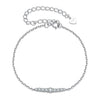 925 Sterling Silver Moissanite Bracelet for Women, Plated White Gold, 15+6cm