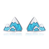 S925 Sterling Silver Earrings 0.7*0.9cm with Plated Platinum and Enamel