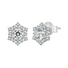 925 Sterling Silver Pavé Setting CZ Platinum Plated Earrings