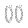 925 Sterling Silver Earrings with Pave Setting CZ in White Gold for Women