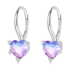 925 Sterling Silver Earrings with Pavé CZ and Plated Platinum Finish