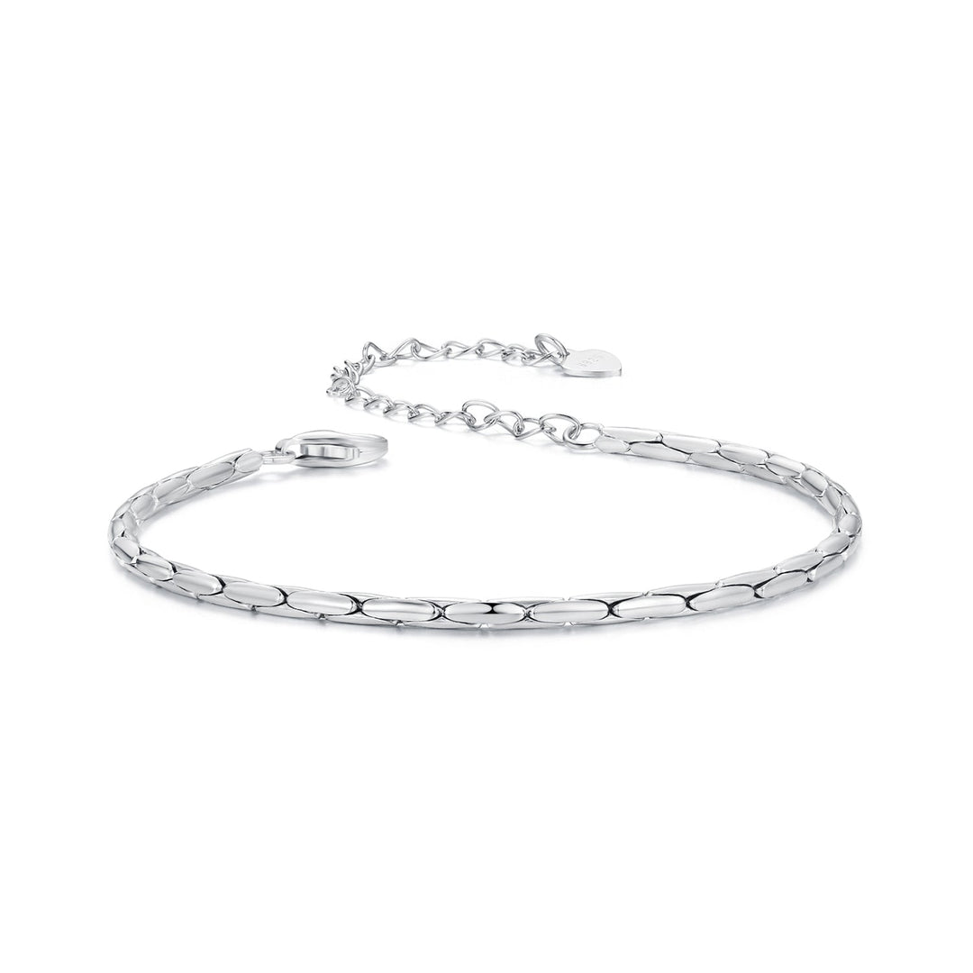 925 Sterling Silver + White Gold Plated Bracelet