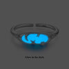 925 Sterling Silver & White Gold Luminous Stone Ring for Women
