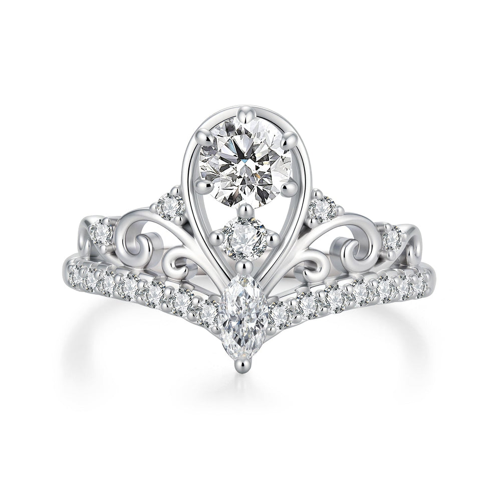 925 Sterling Silver 0.5 Carat Moissanite Ring in Size 6 for Women