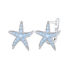 925 Sterling Silver Opal Earrings 15x13mm for Women
