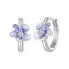 925 Sterling Silver White Gold Plated Enamel CZ Hoop Earrings for Women