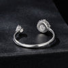 925 Sterling Silver Moissanite 0.5ct & 0.2ct Ring in Size E for Women