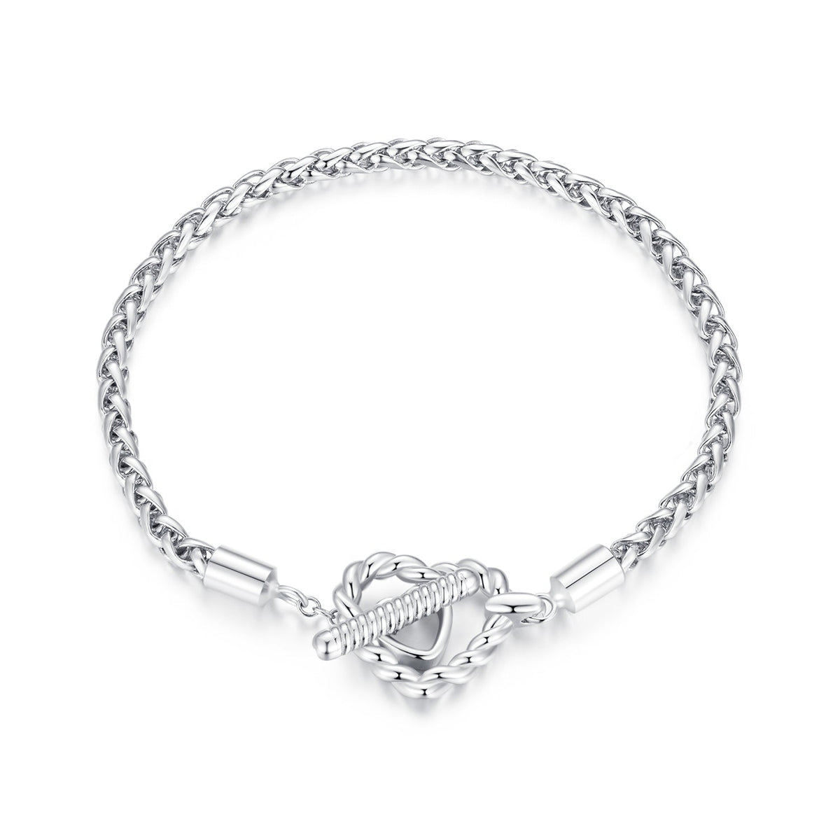 925 Sterling Silver 3.0mm Plated Platinum Bracelet Size 17.0 for Women - изображение 2 из 7