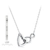 925 Sterling Silver Necklace with Pavé Setting CZ, 40+5cm, Plated White Gold, Women