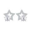 925 Sterling Silver Earrings 9x9mm with Pavé Setting CZ for Women