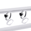 925 Sterling Silver Oxidized Enamel Earrings for Women - 1.2*0.5 cm