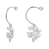 925 Sterling Silver Earrings with Pavé Setting CZ and White Gold Plating for Women