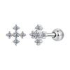 925 Sterling Silver Moissanite Earrings White Gold Plated 0.5cm for Women