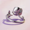 925 Sterling Silver Enamel Process Pavé Setting CZ Ring for Women