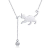 925 Sterling Silver Necklace 38-45cm with 1.4*2.5cm Pendant for Women