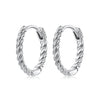 925 Sterling Silver Plated White Gold Earrings Size 1.4x0.2cm for Women