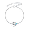 925 Sterling Silver Synthetic Opal Bracelet with White Gold Plating
