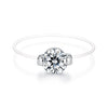925 Sterling Silver White Gold Plated CZ Ring Size 6 for Women