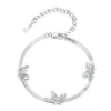 925 Sterling Silver Plated White Gold Adjustable Bracelet for Women