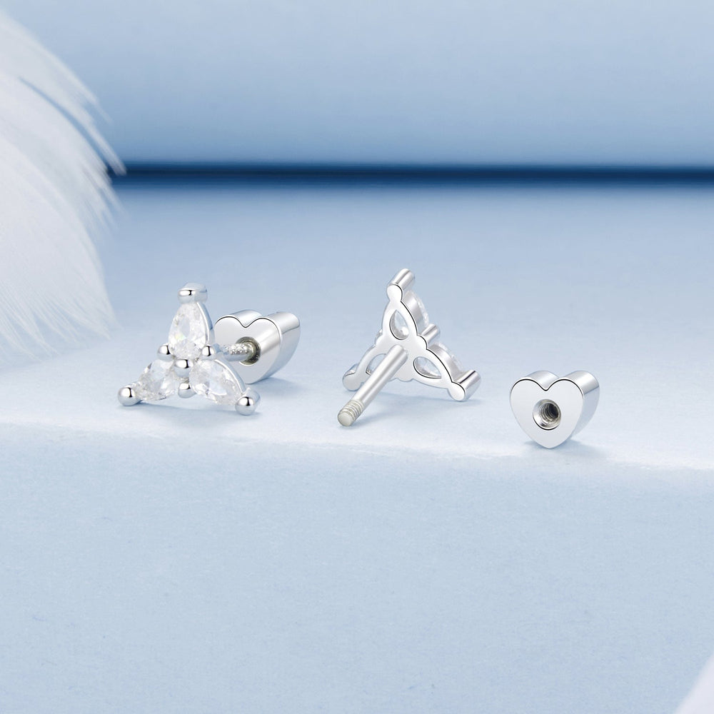 925 Sterling Silver Earrings with Pavé Setting CZ