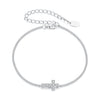 925 Sterling Silver Moissanite Bracelet 15+6cm, Plated White Gold, for Women