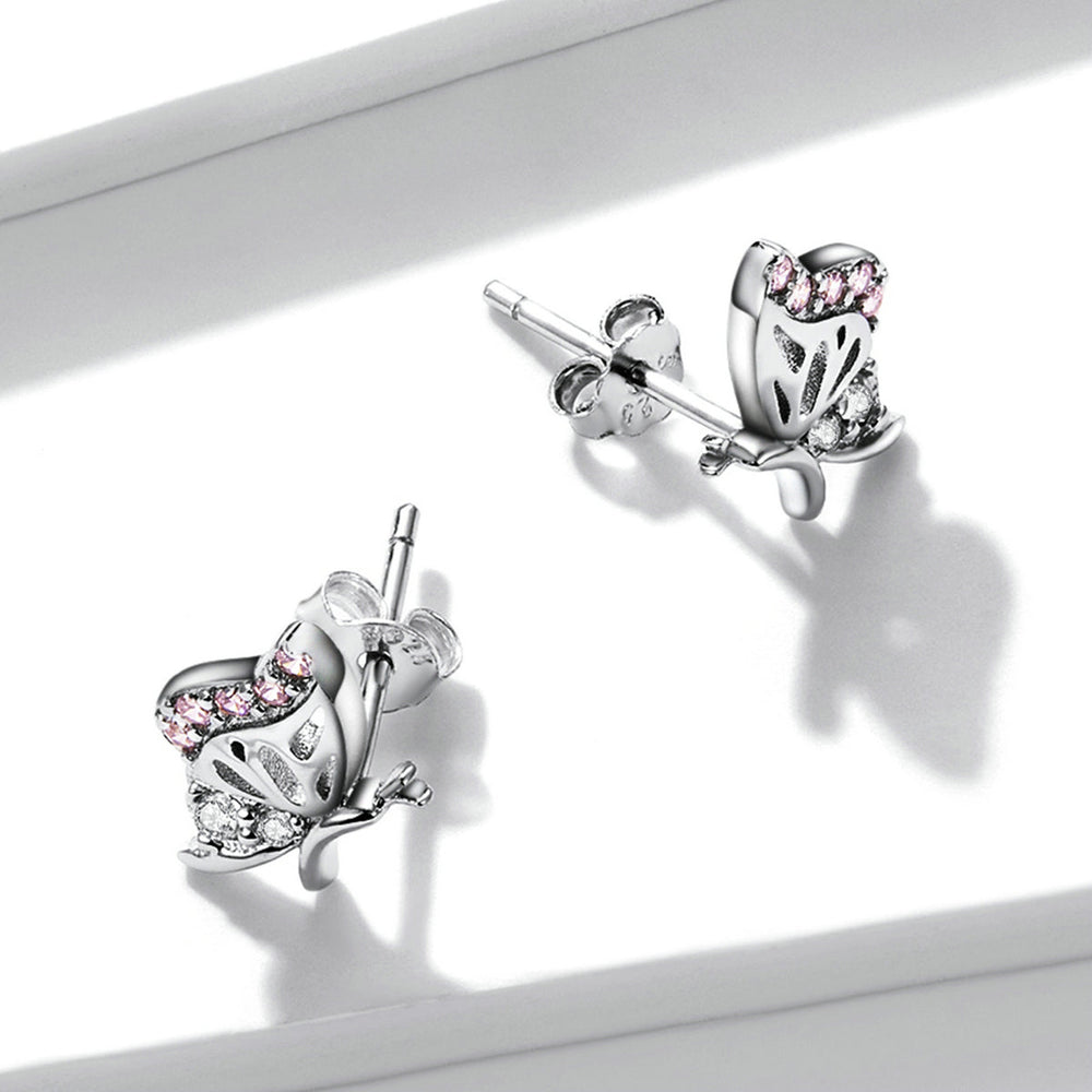 925 Sterling Silver Earrings with CZ in Pavé Setting