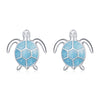 925 Sterling Silver Earrings for Women - Pavé Setting CZ with Enamel Process - 1cm