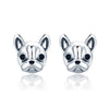 925 Sterling Silver Oxidized Enamel Earrings for Women 1*1cm